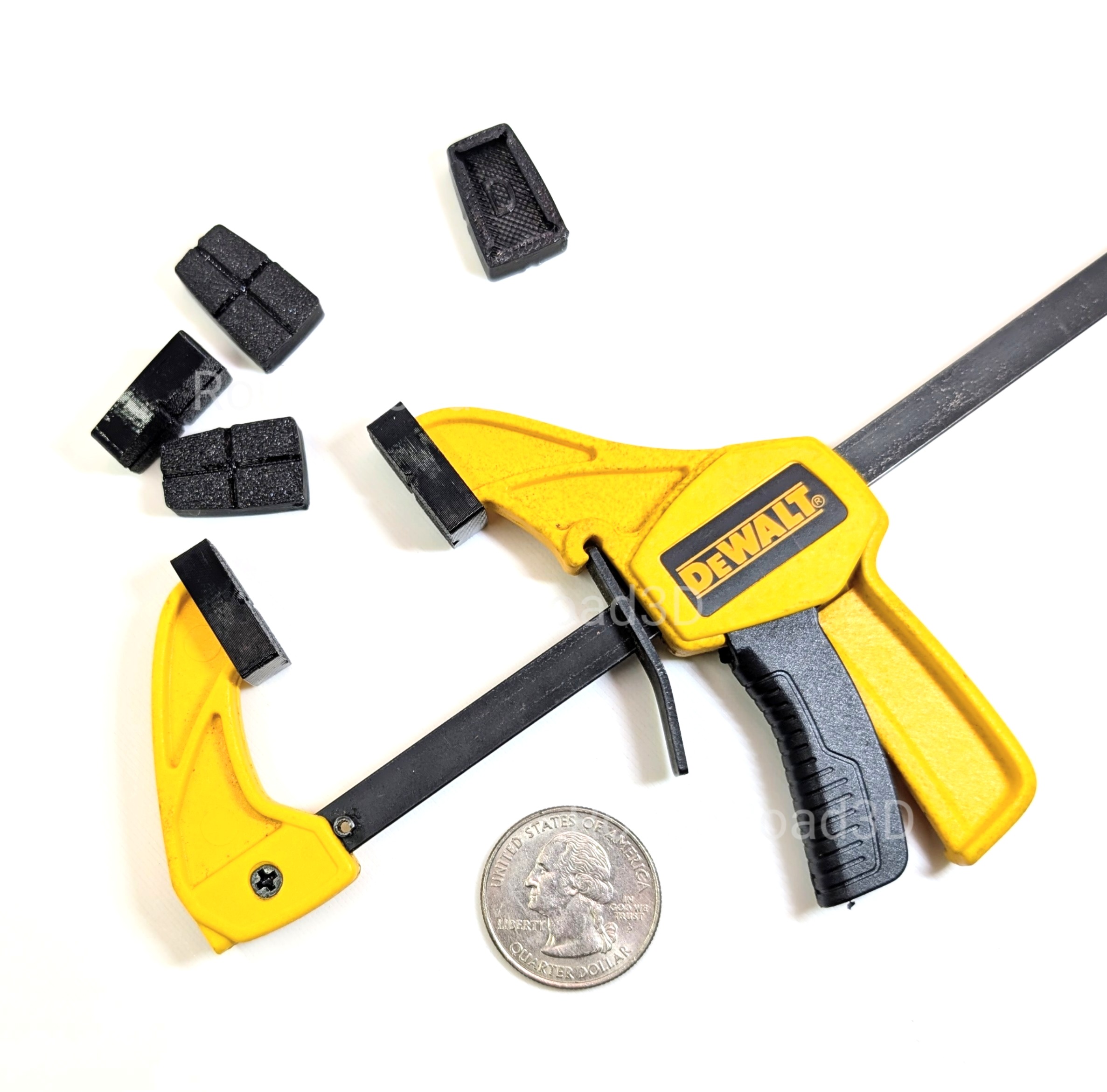 Replacement Grip TAPERED Jaw Pads for DeWalt Small 35 lb Trigger/Bar Clamps - 6 Pack