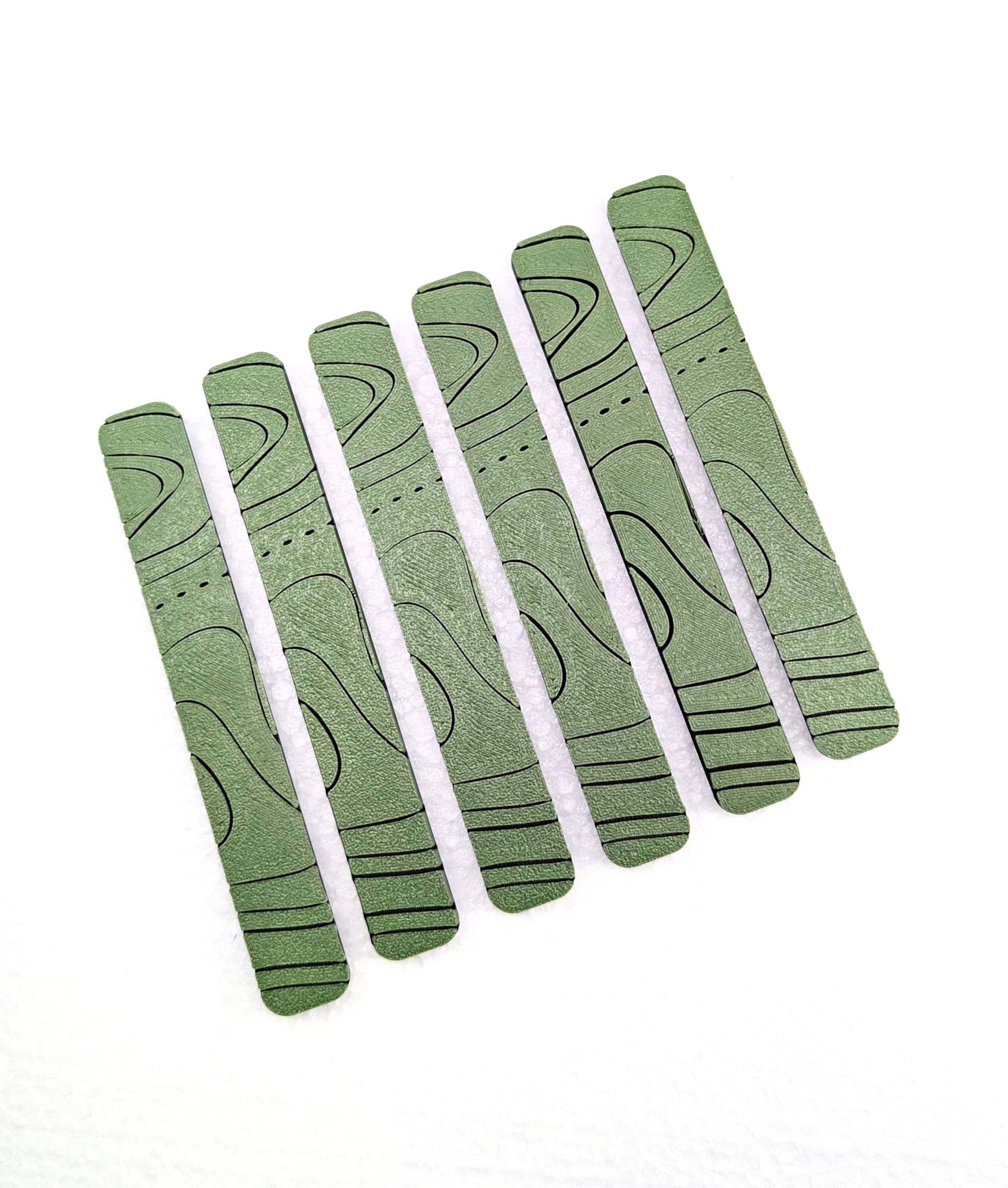 SNAP-IN Rail Covers Green Topo Map Design – 6 Pack