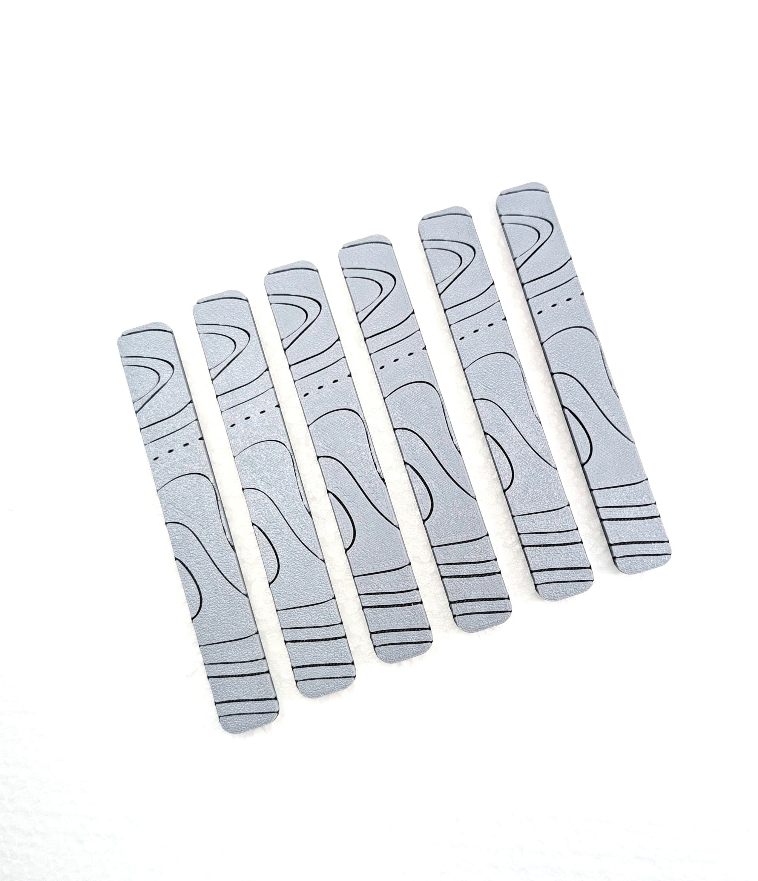 SNAP-IN Rail Covers Grey Topo Map Design – 6 Pack